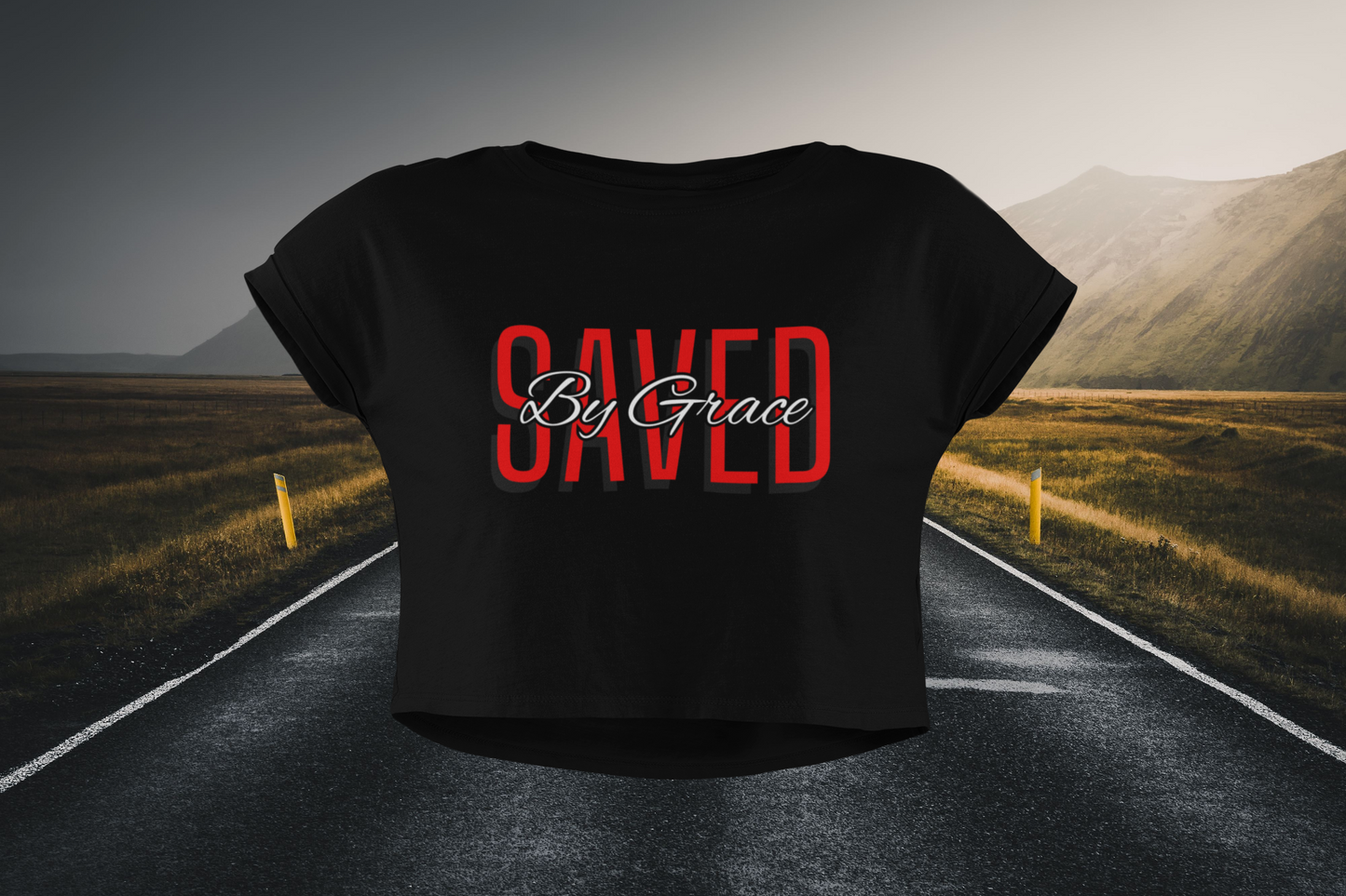 Saved By Grace Christian Crop Top