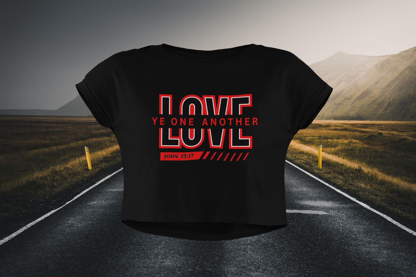 Love One Another Christian Crop Top