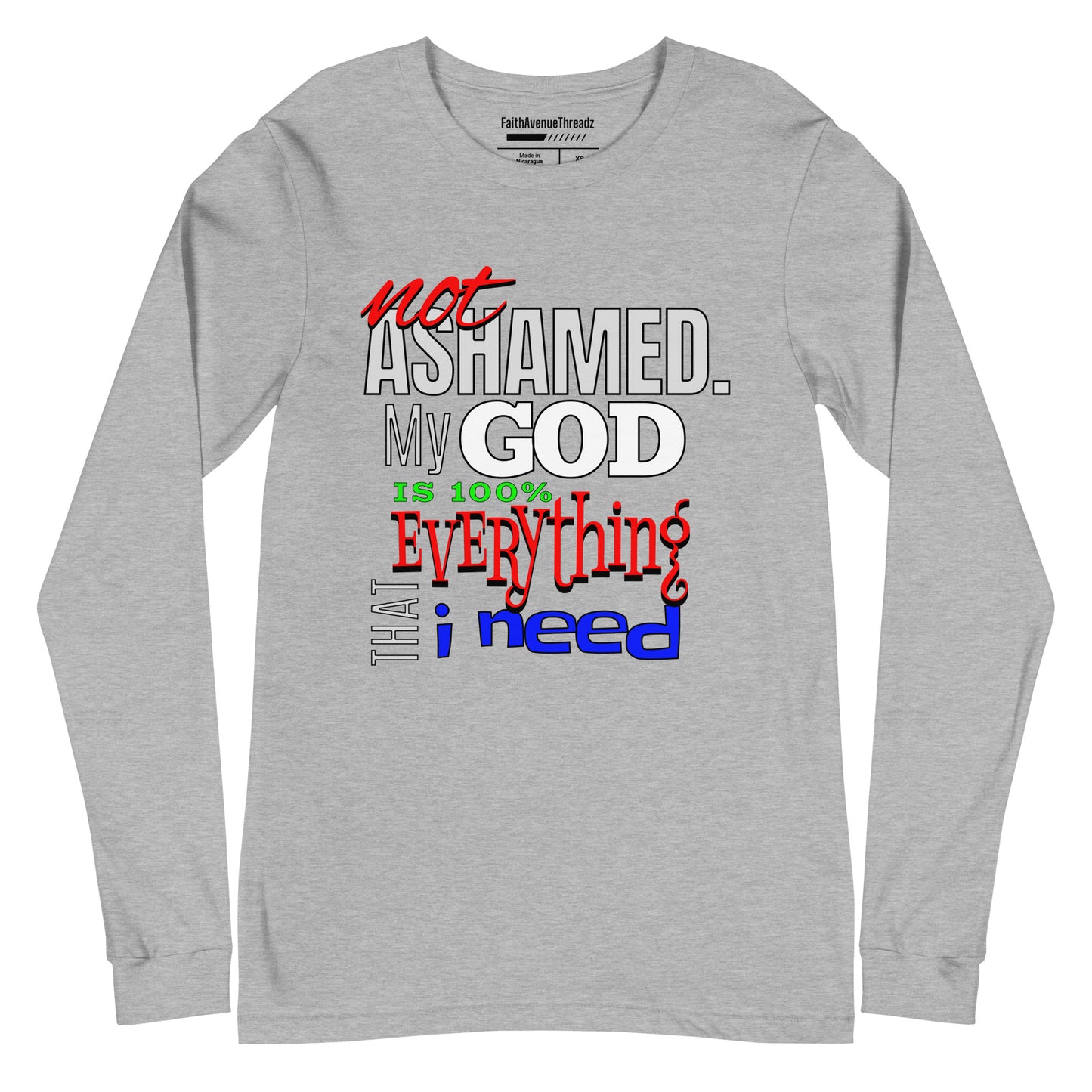Not Ashamed Christian Long Sleeve Tee