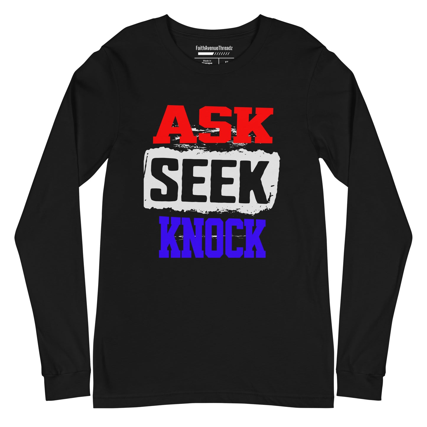 Ask, Seek, Knock Christian Long Sleeve Tee