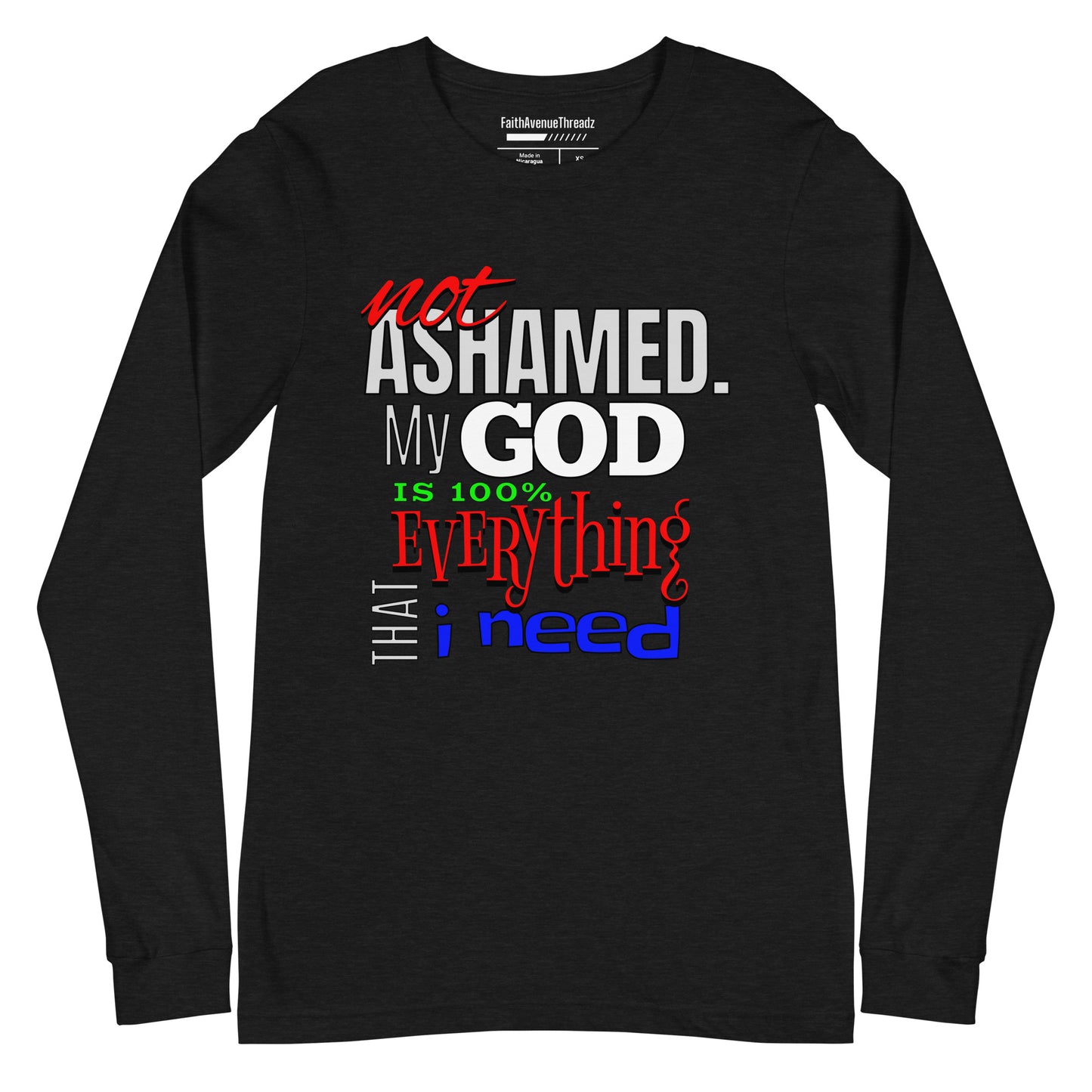 Not Ashamed Christian Long Sleeve Tee