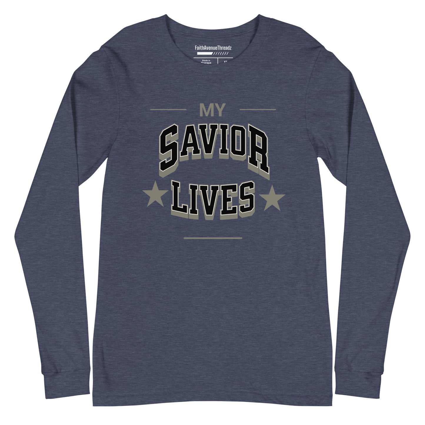 My Savior Lives Christian Long Sleeve Tee