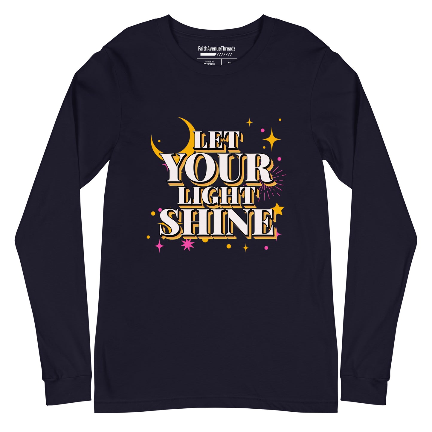 Let Your Light Shine Christian Long Sleeve Tee