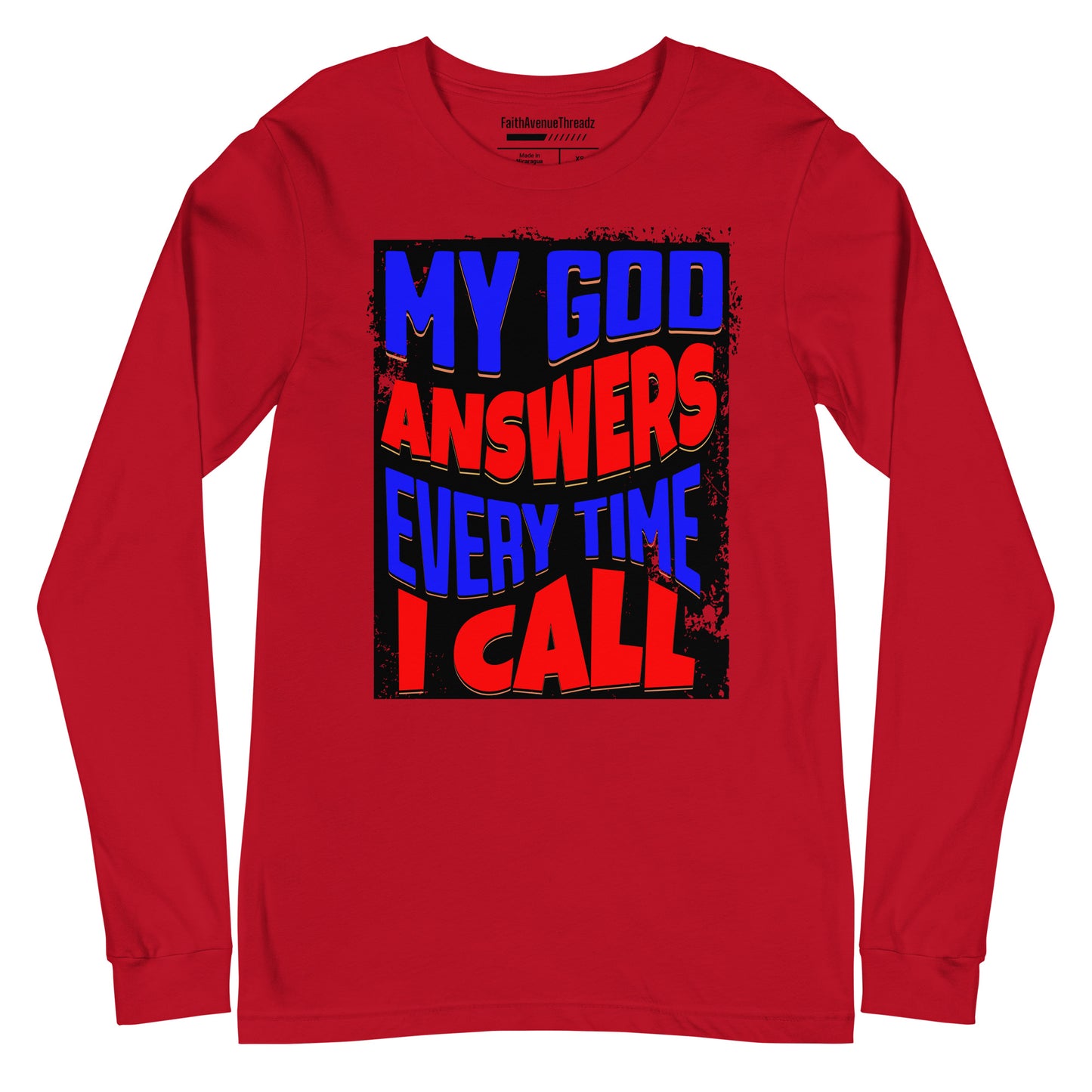 My God Answers Christian Long Sleeve Tee