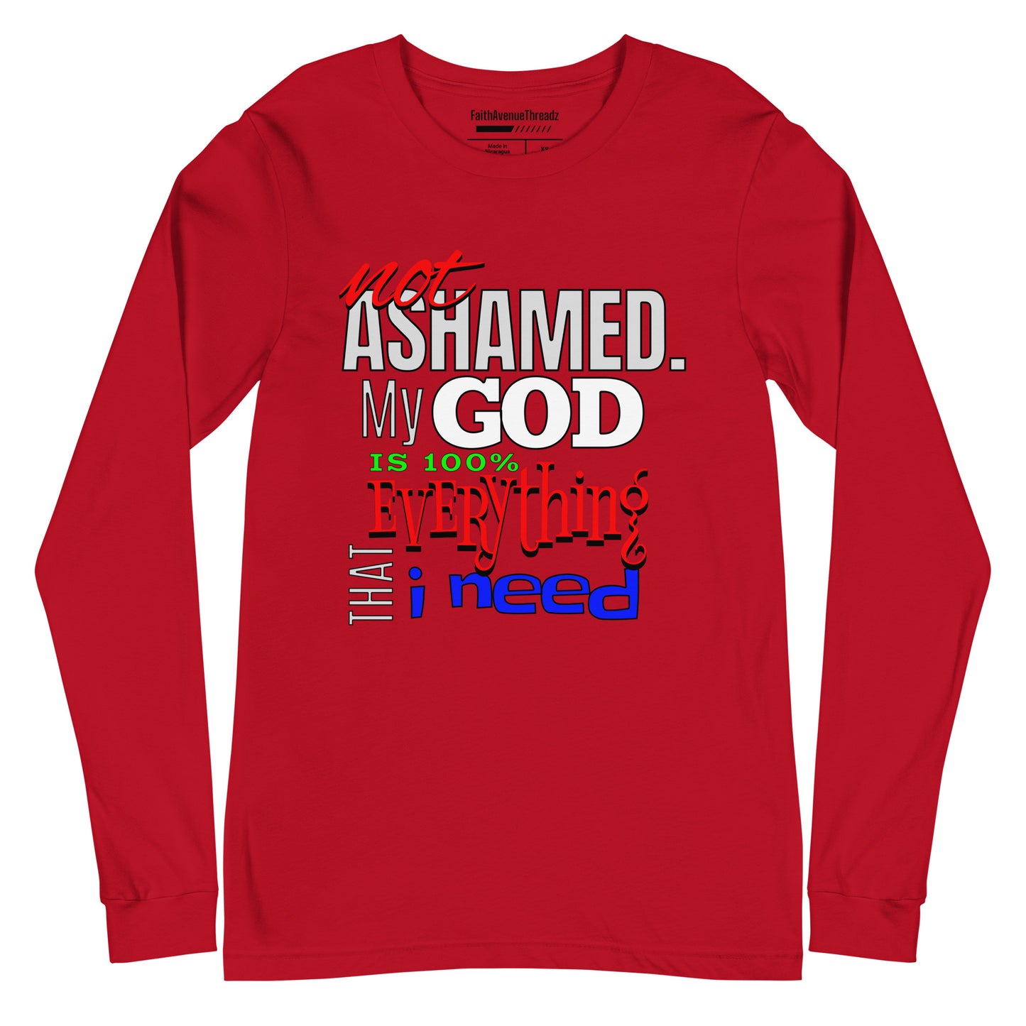 Not Ashamed Christian Long Sleeve Tee