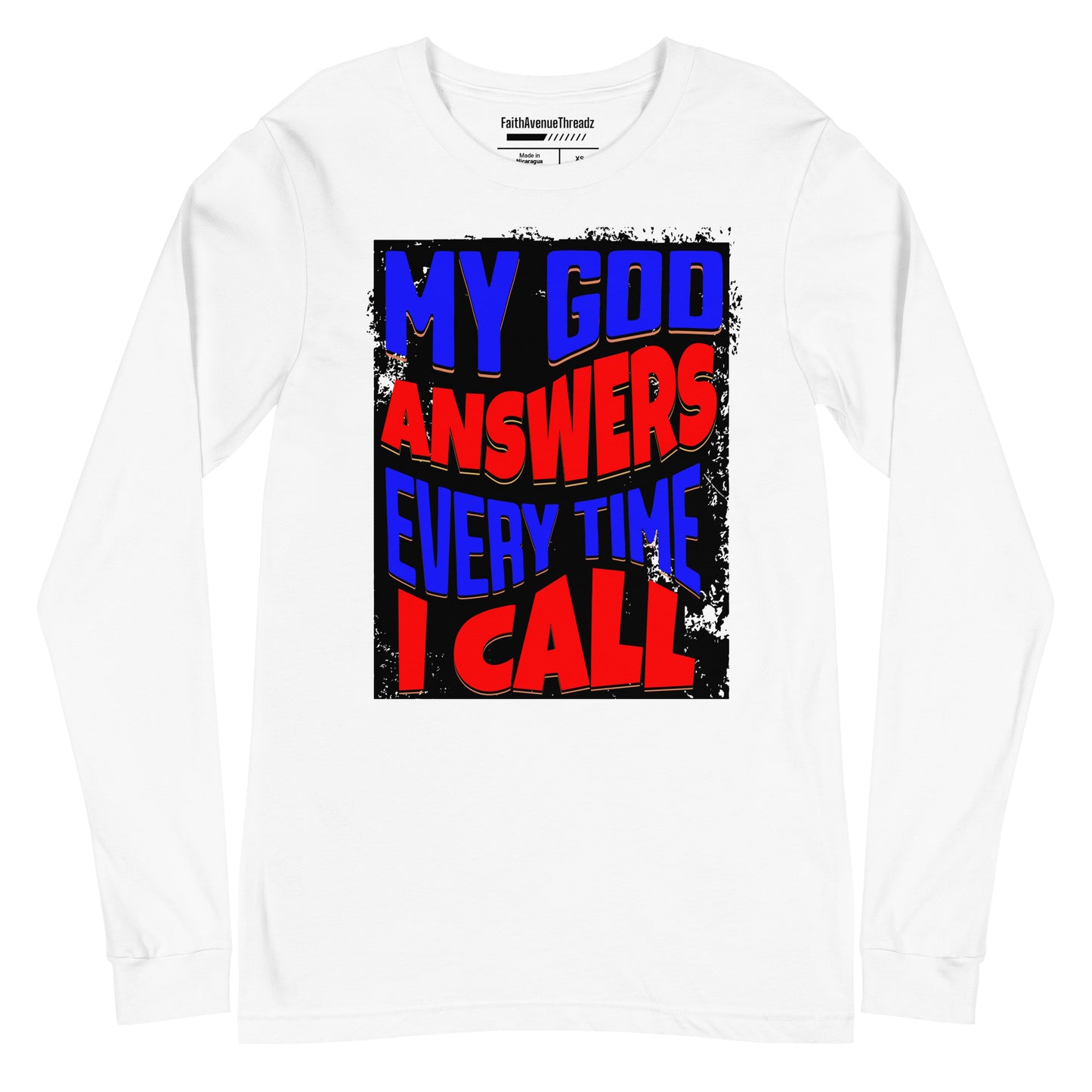 My God Answers Christian Long Sleeve Tee