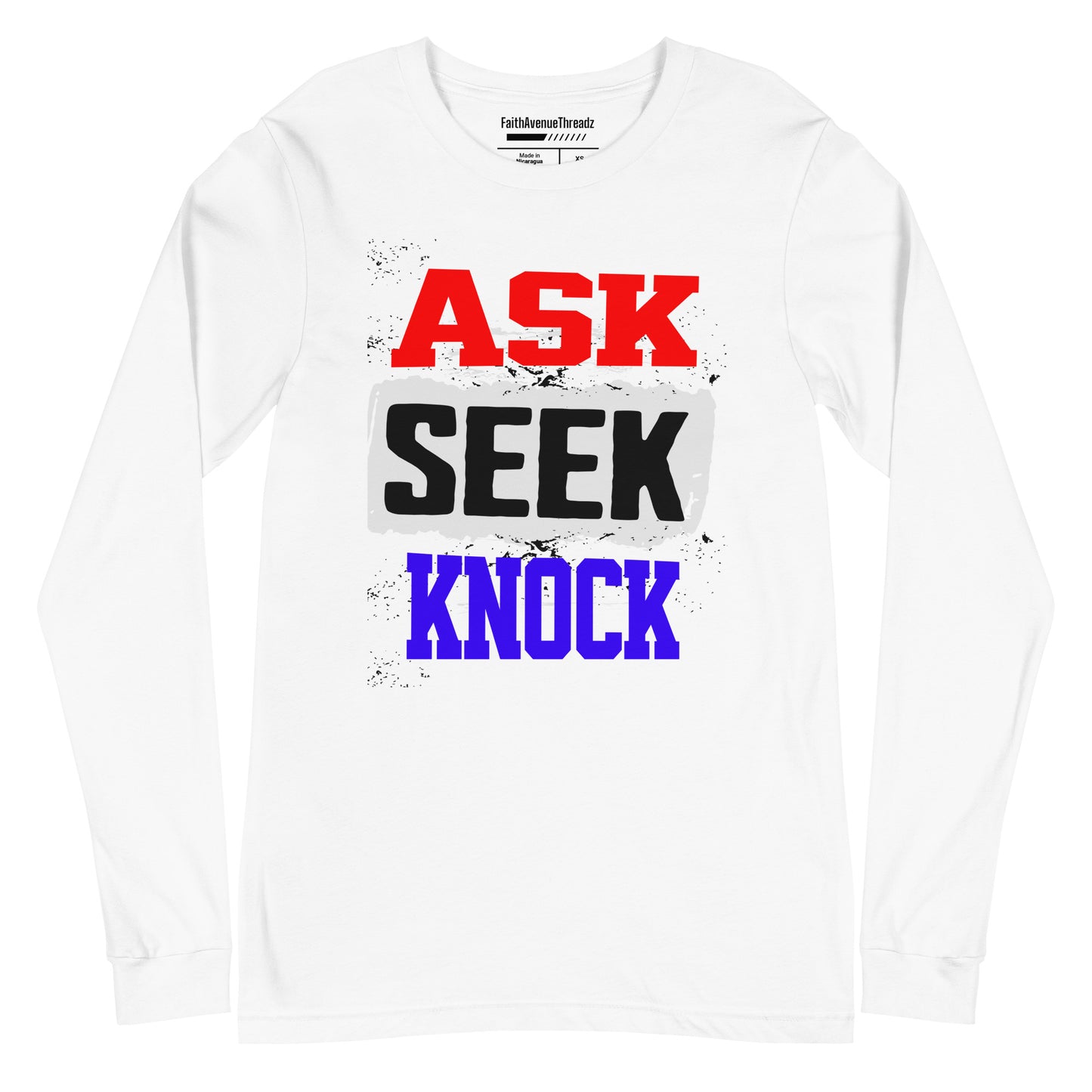 Ask, Seek, Knock Christian Long Sleeve Tee
