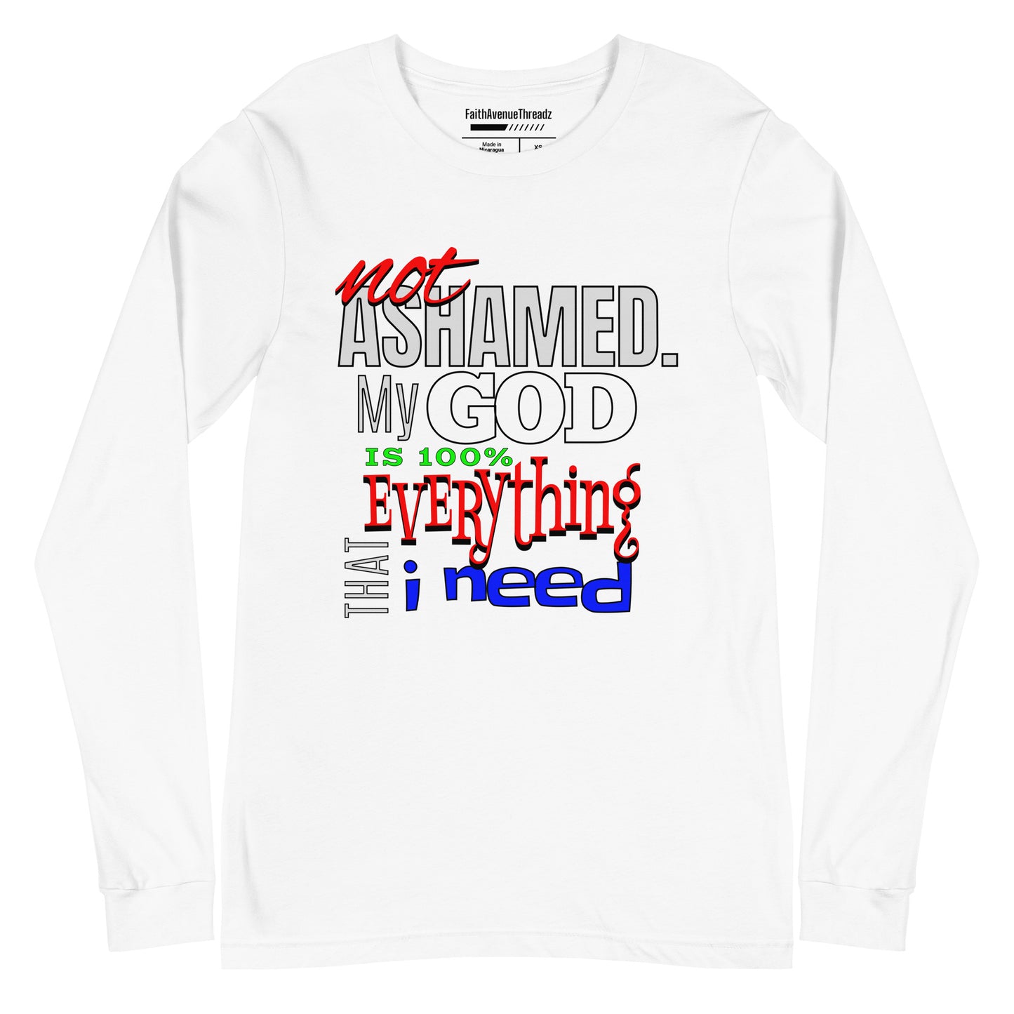 Not Ashamed Christian Long Sleeve Tee