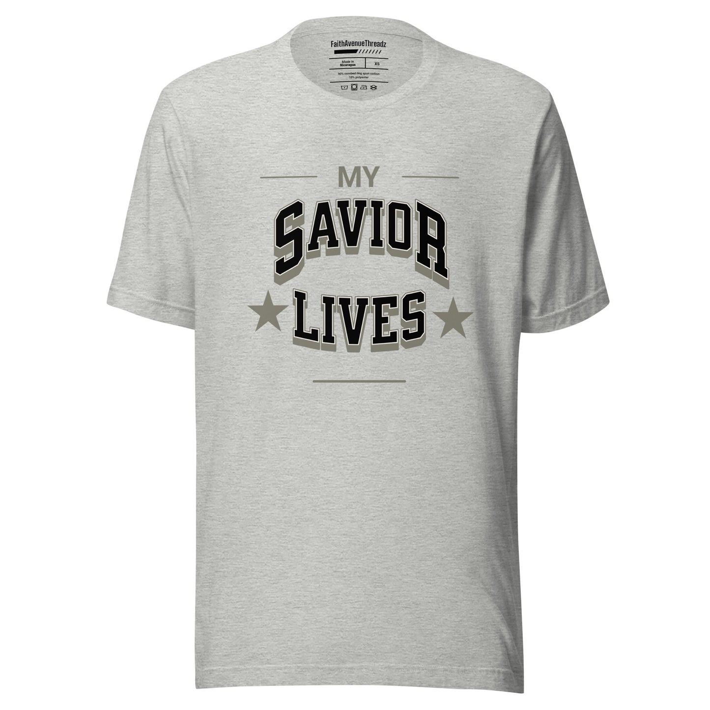 My Savior Lives Christian T-shirt