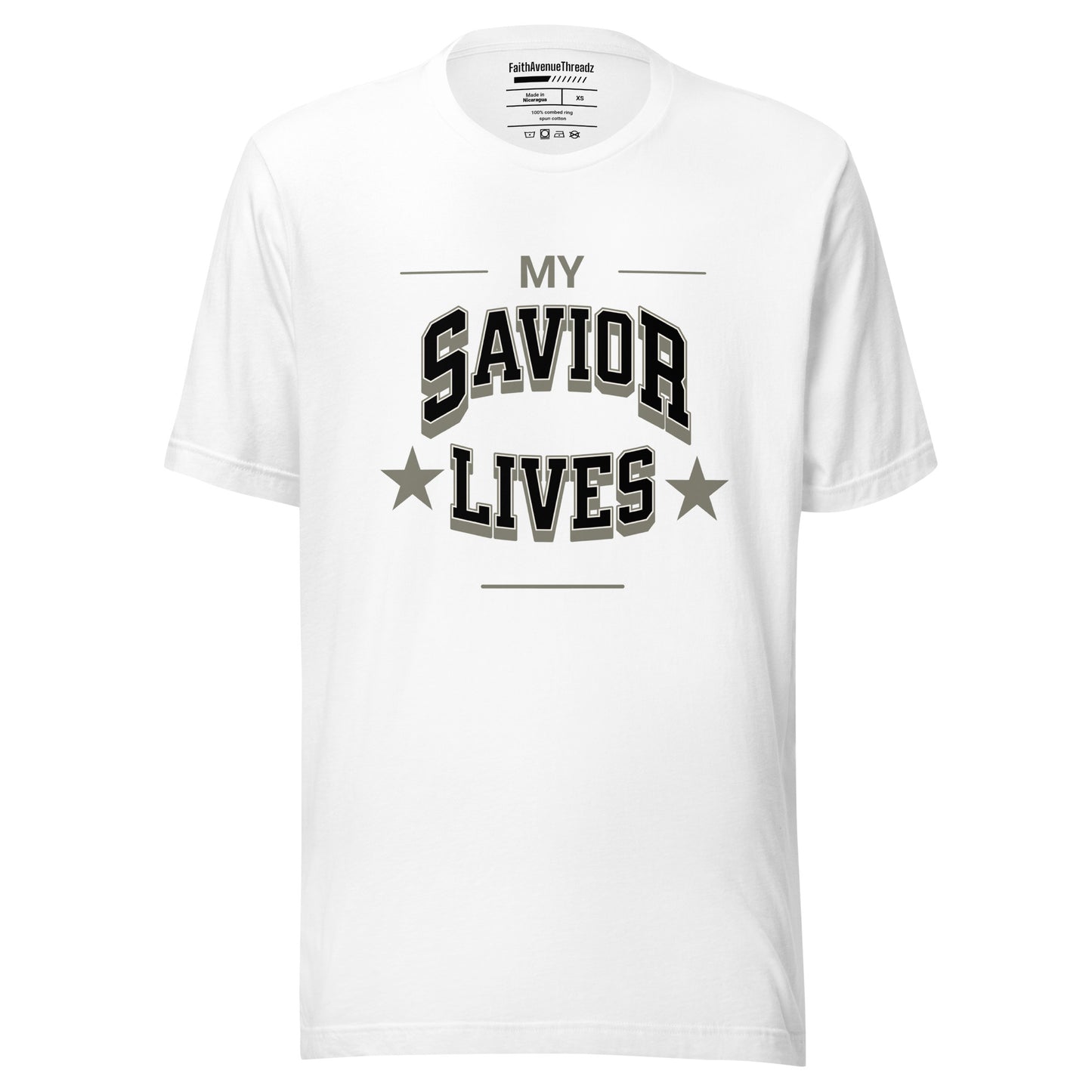 My Savior Lives Christian T-shirt