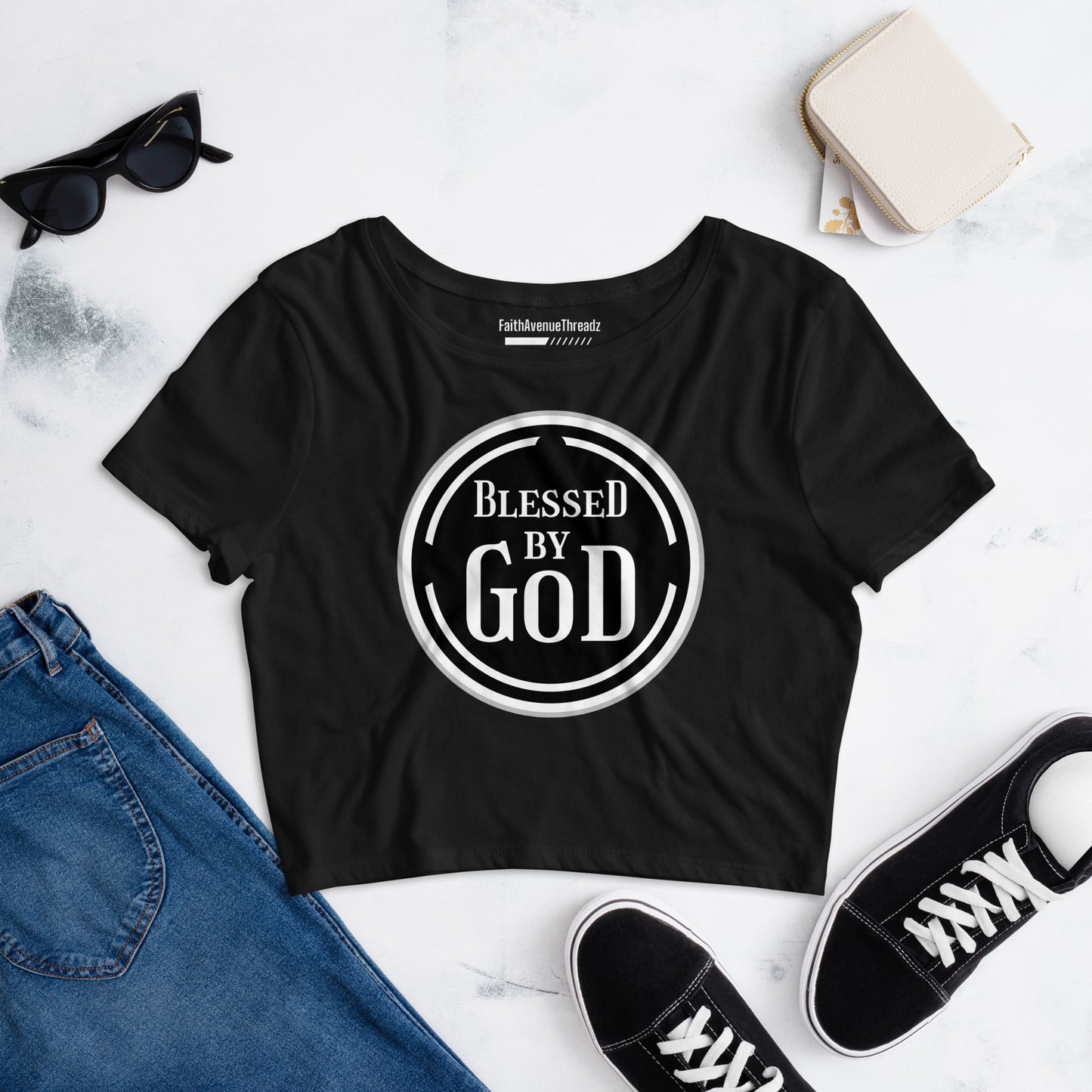 Blessed By God Christian Crop Top