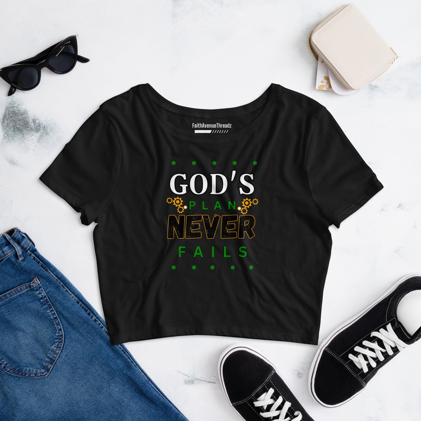 God's Plan Never Fails Christian Crop Top