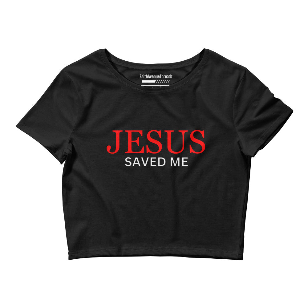 Jesus Saved Me Christian Crop Top