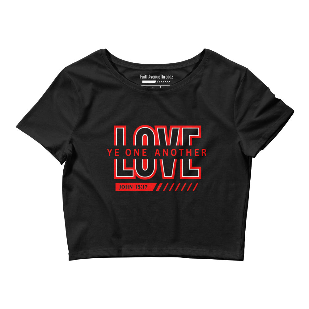 Love One Another Christian Crop Top