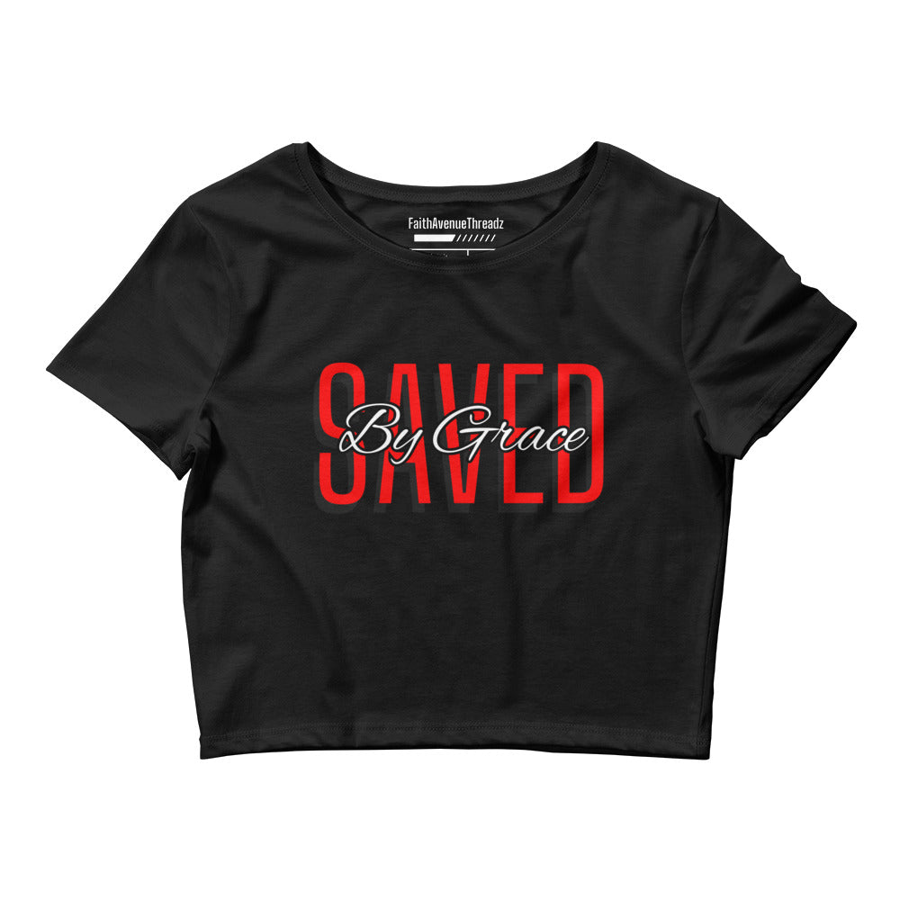 Saved By Grace Christian Crop Top