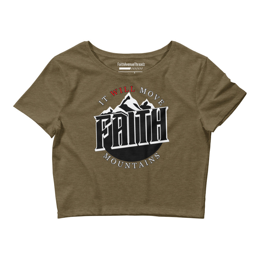 Faith Will Move Mountains Christian Crop Top