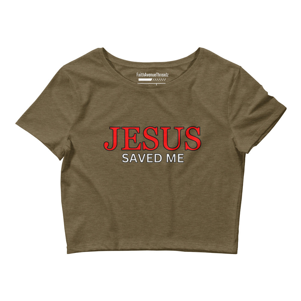 Jesus Saved Me Christian Crop Top