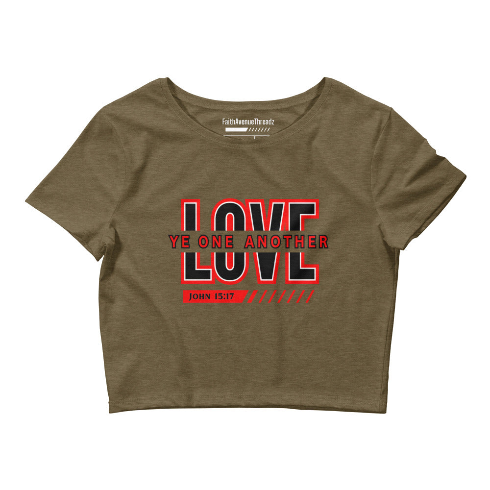 Love One Another Christian Crop Top