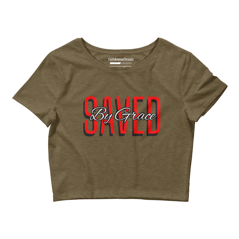 Saved By Grace Christian Crop Top