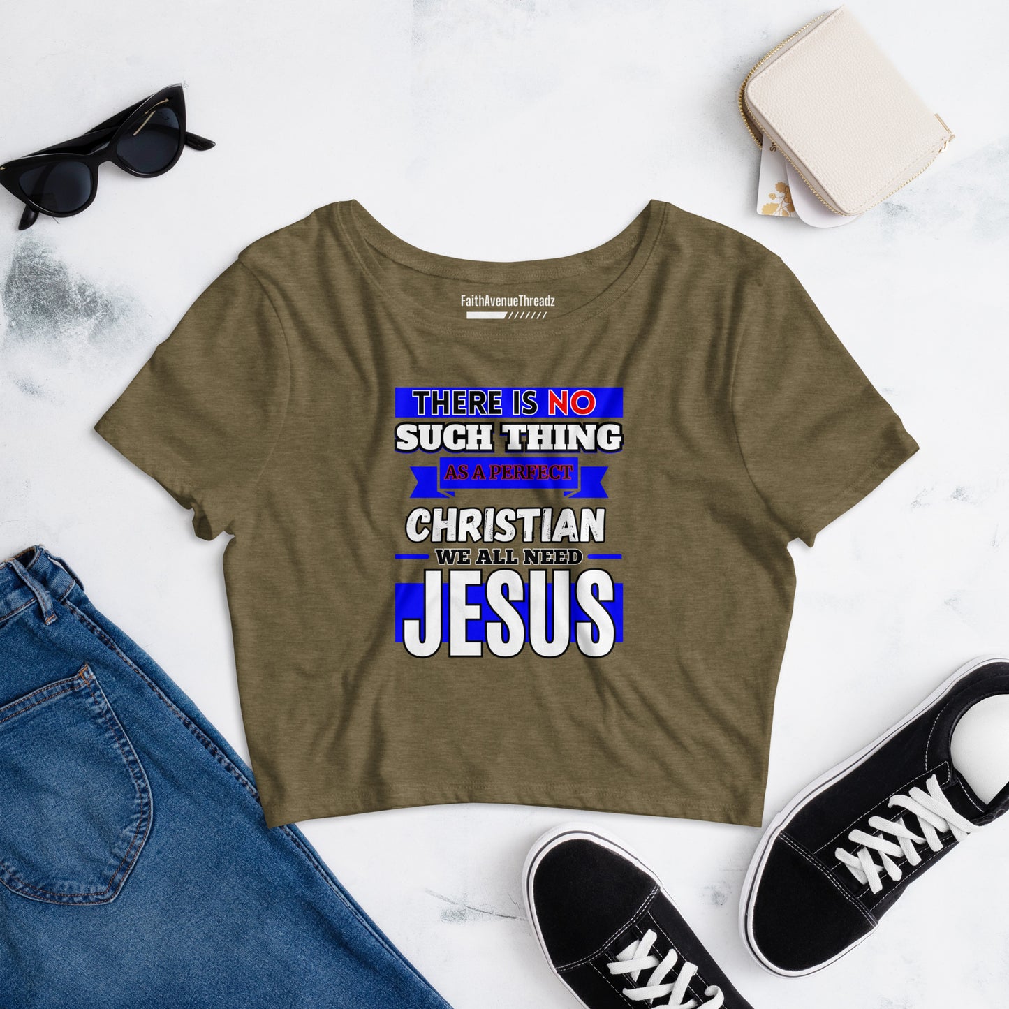 There Is No Such Thing As A Perfect Christian - Christian Crop Top