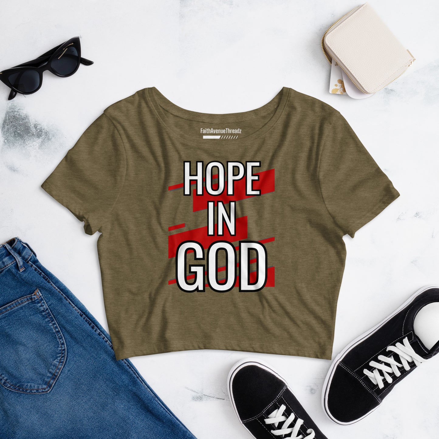 Hope In God Christian Crop Tee