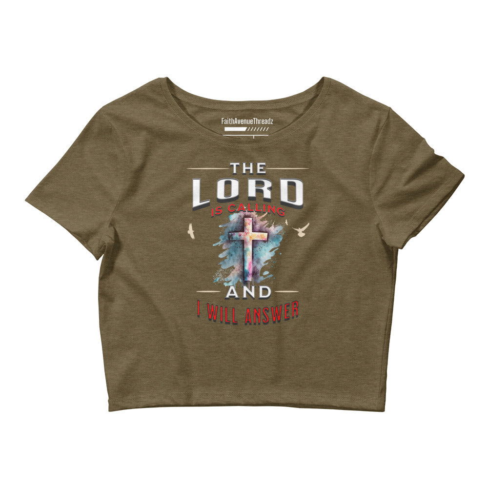 The Lord Is Calling Christian Crop Top