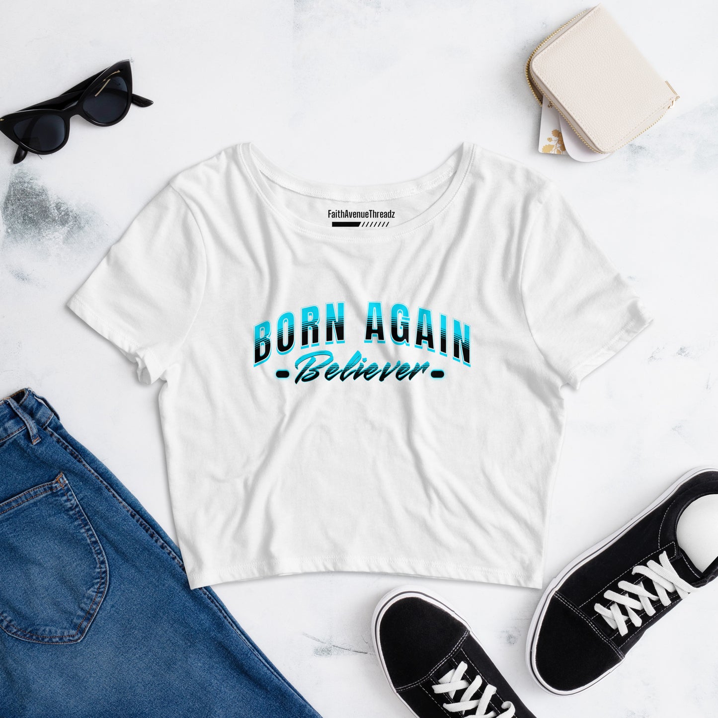 Born Again Believer Christian Crop Top