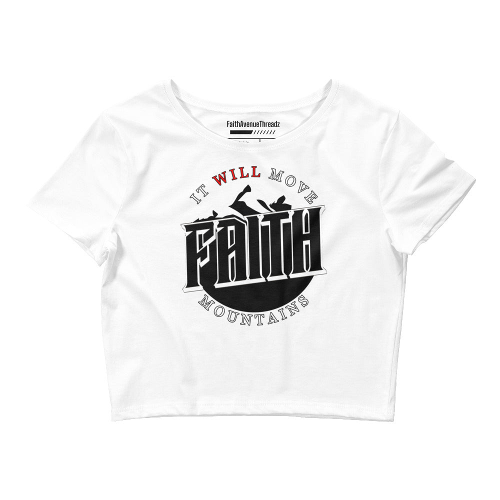 Faith Will Move Mountains Christian Crop Top