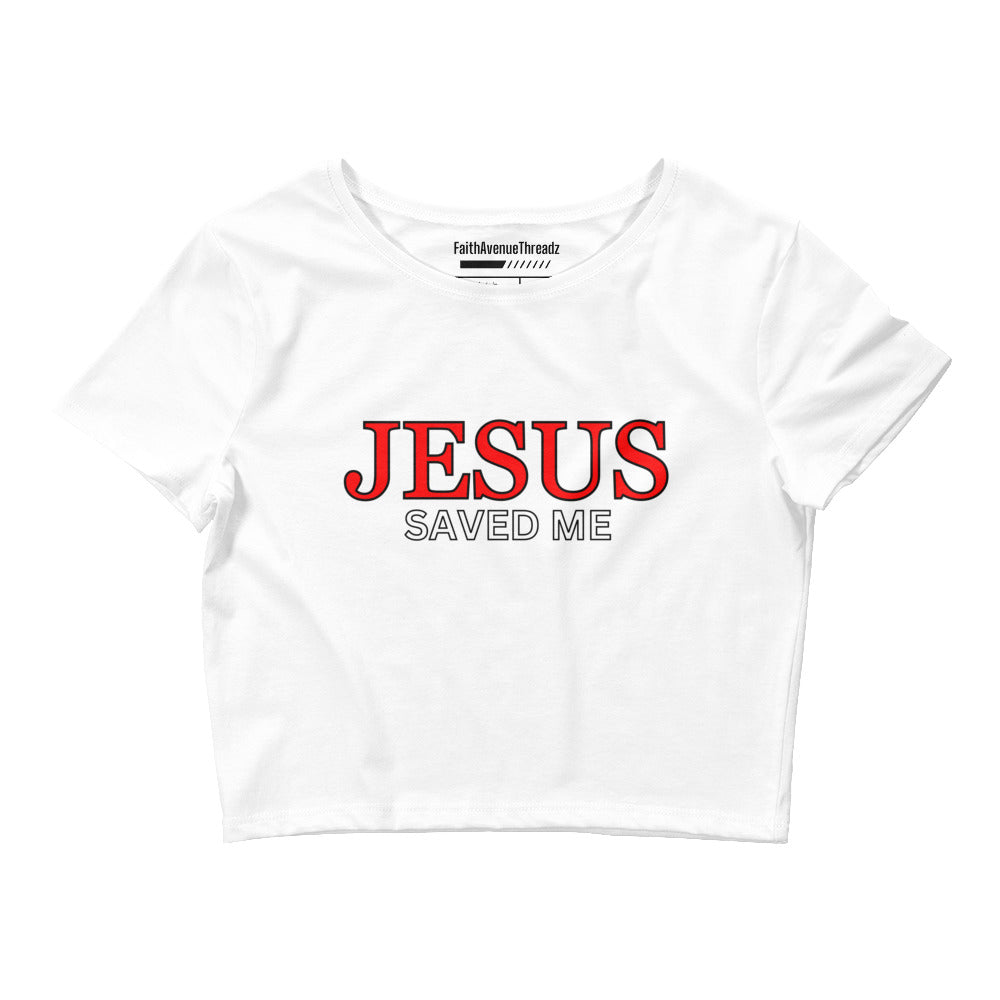 Jesus Saved Me Christian Crop Top