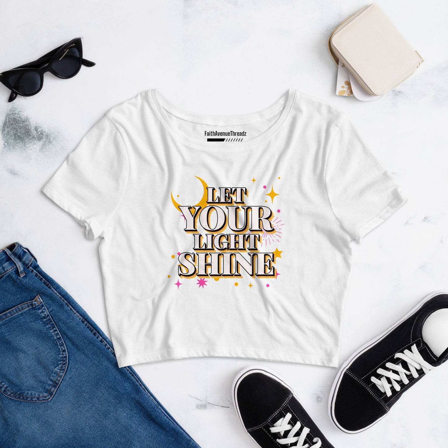 Let Your Light Shine Christian Crop Top
