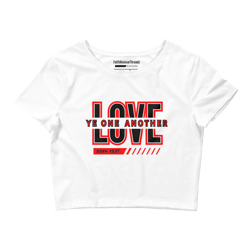 Love One Another Christian Crop Top