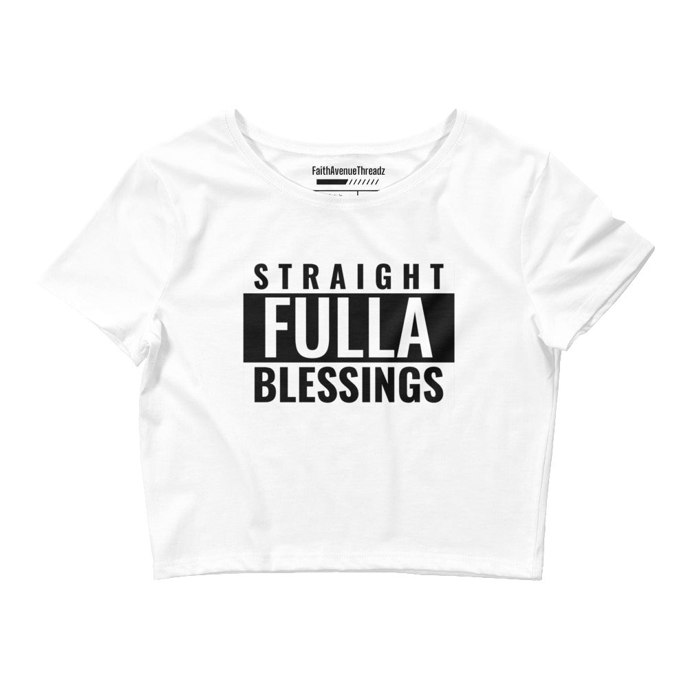 Straight Full of Blessings Christian Crop Top