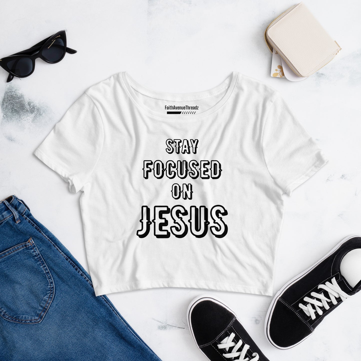 Stay Focus On Jesus Christian Crop Top