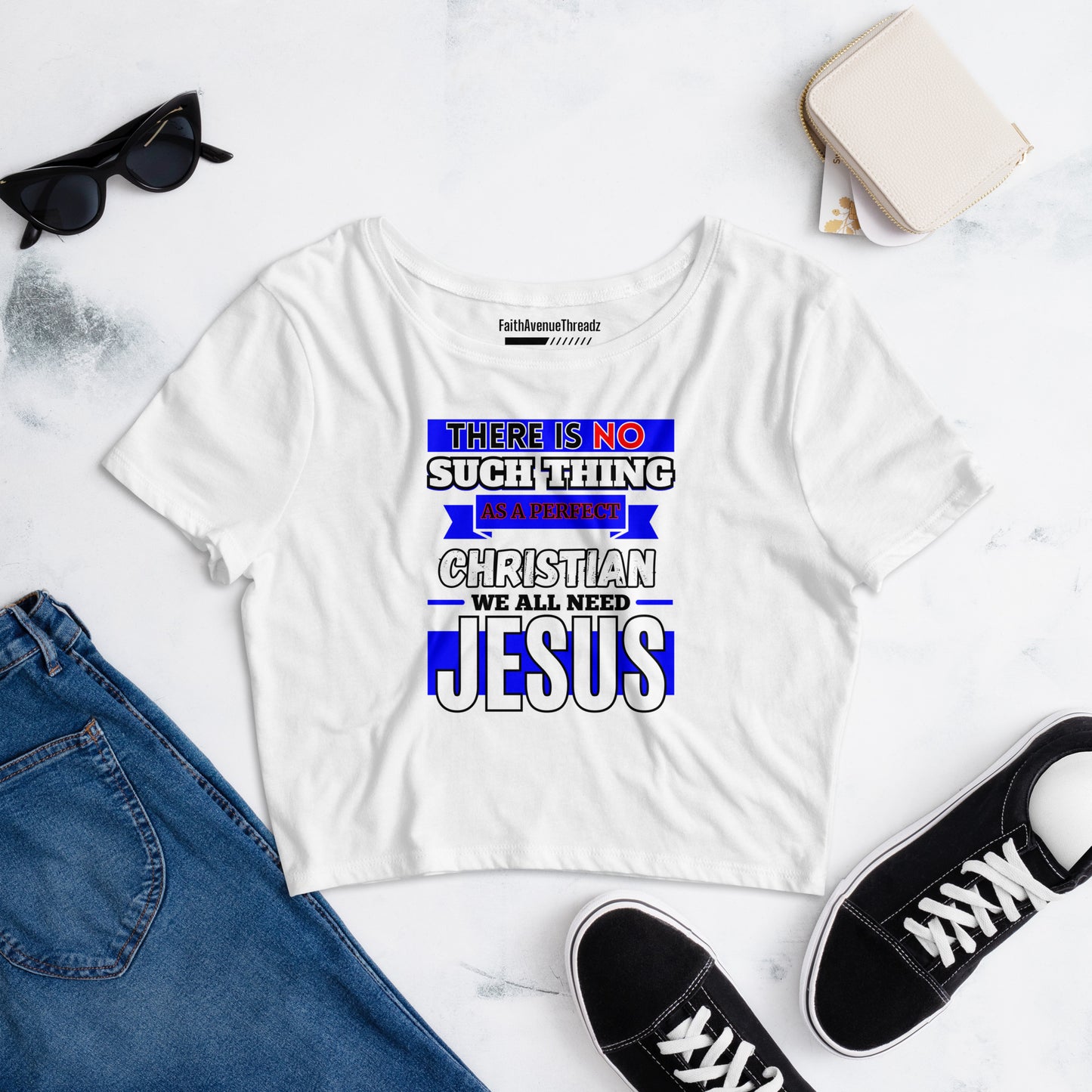 There Is No Such Thing As A Perfect Christian - Christian Crop Top