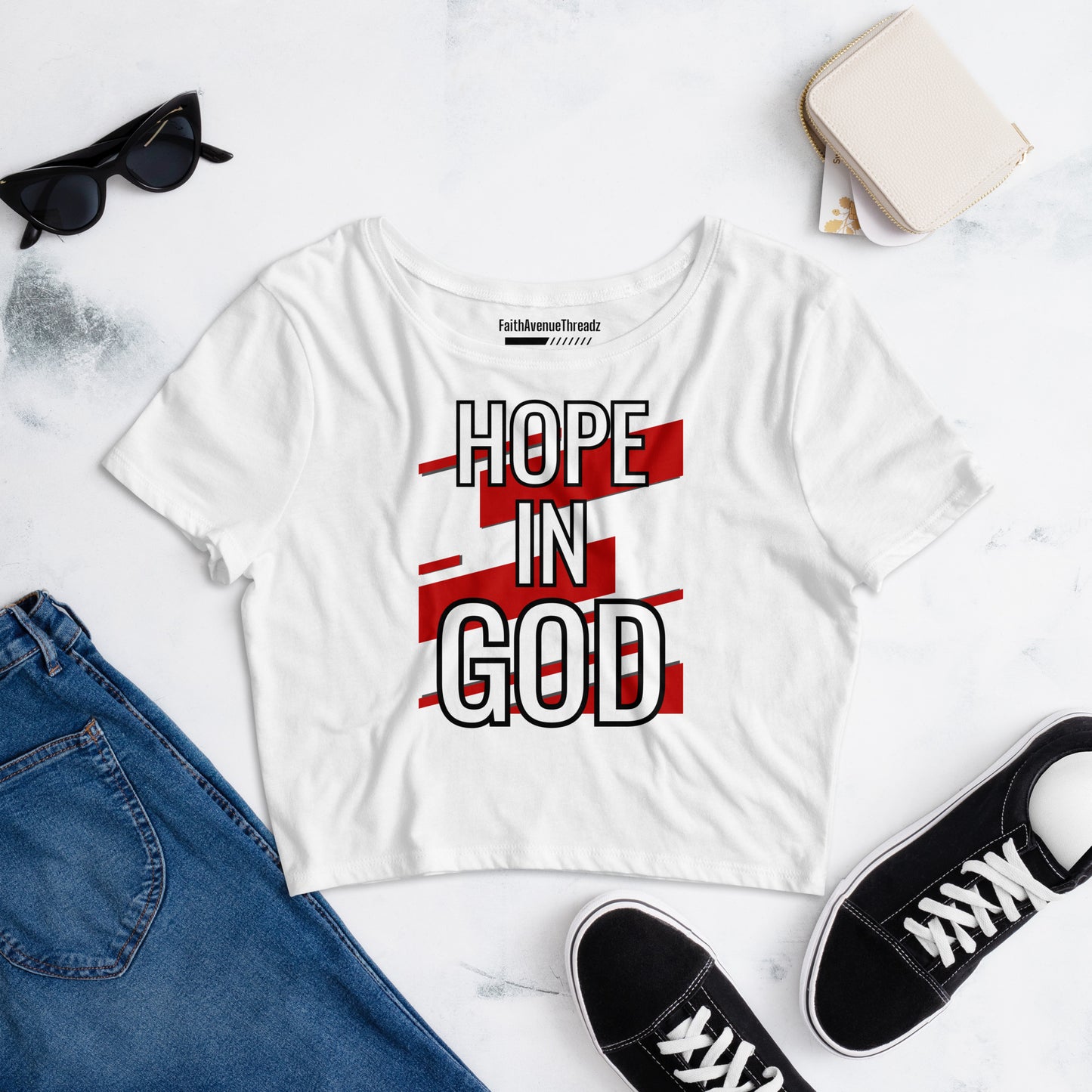 Hope In God Christian Crop Tee