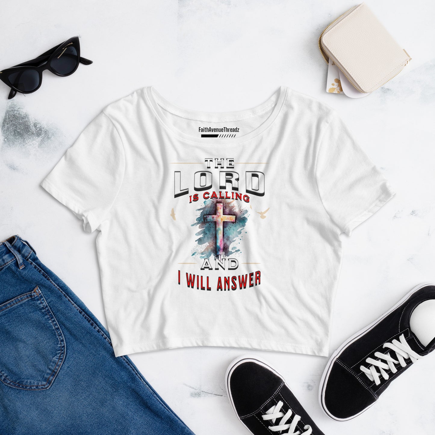 The Lord Is Calling Christian Crop Top