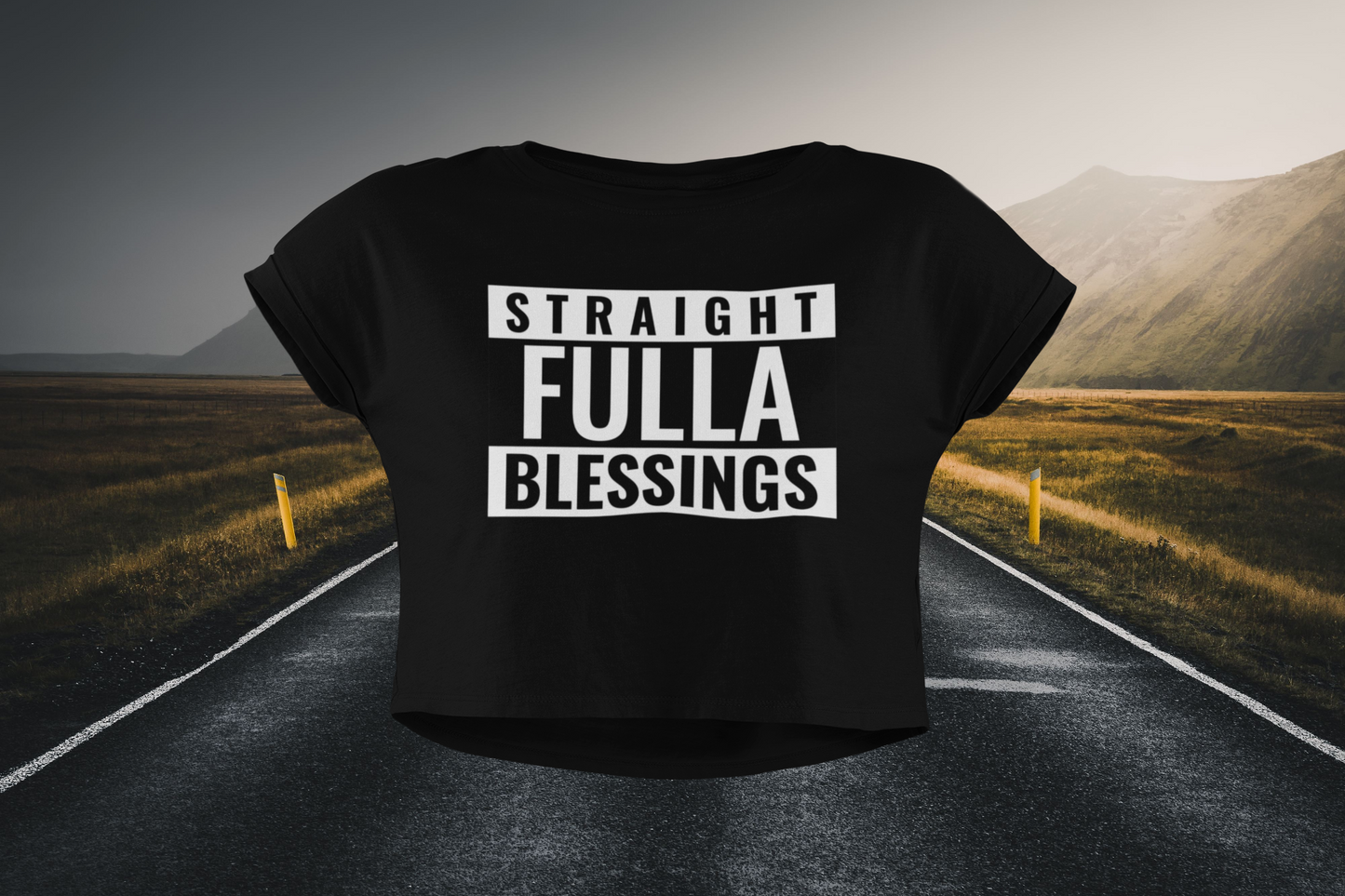 Straight Full of Blessings Christian Crop Top