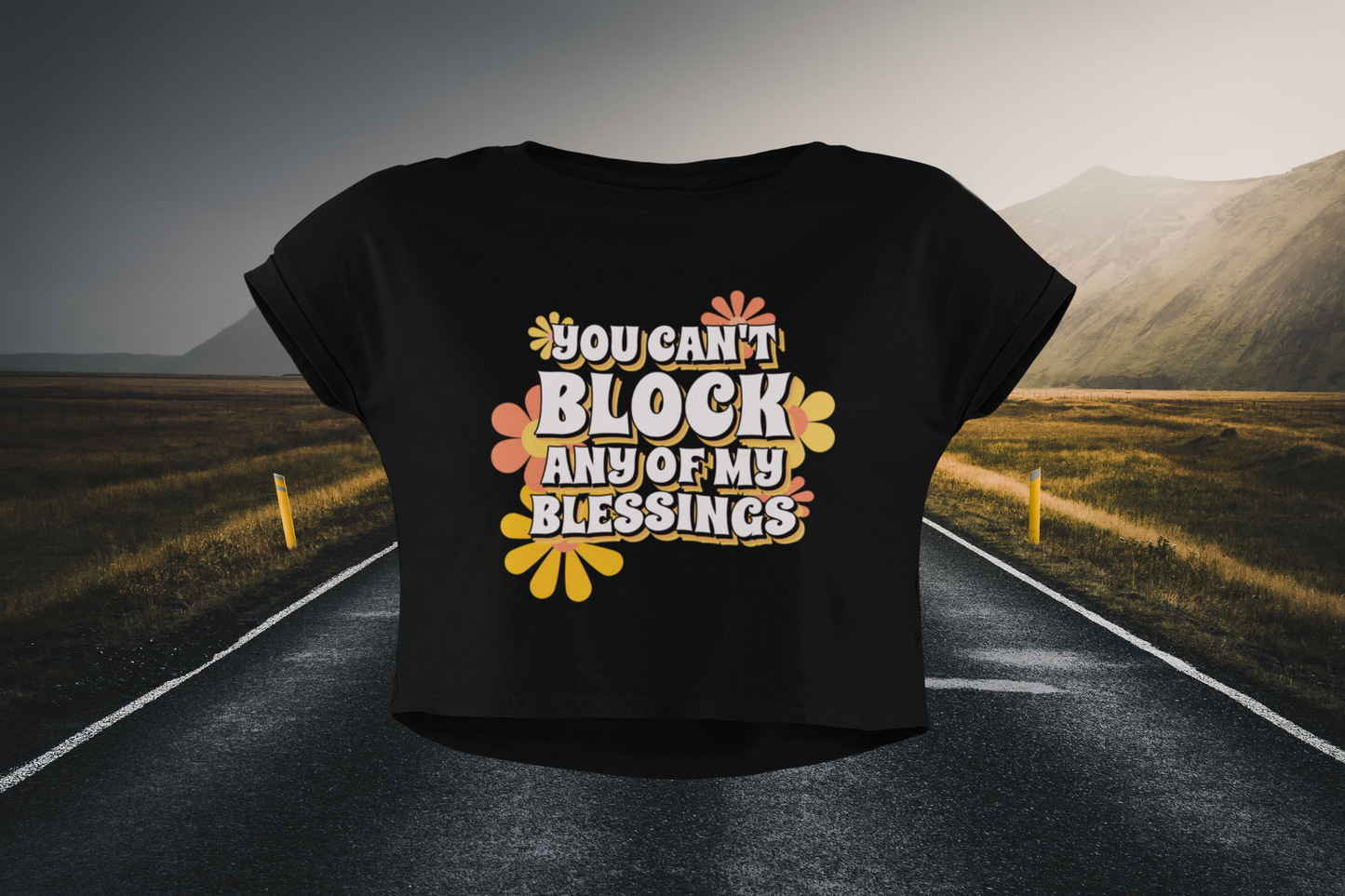 Can't Block My Blessing Christian Crop Top