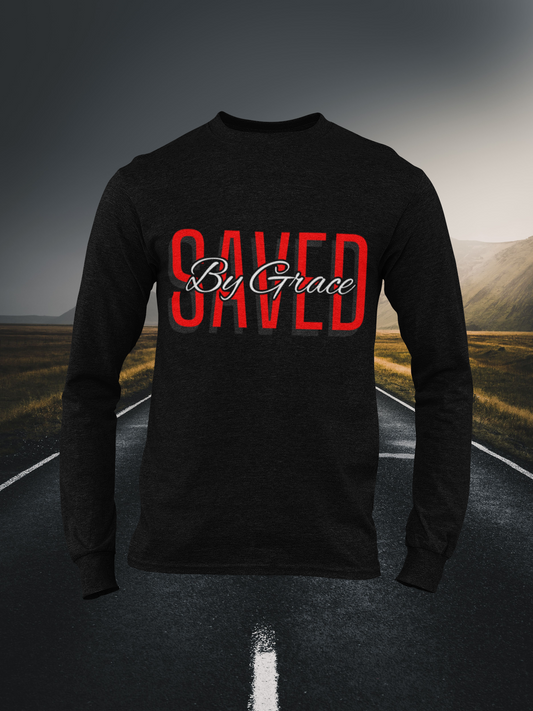 Saved By Grace Christian Long Sleeve Tee