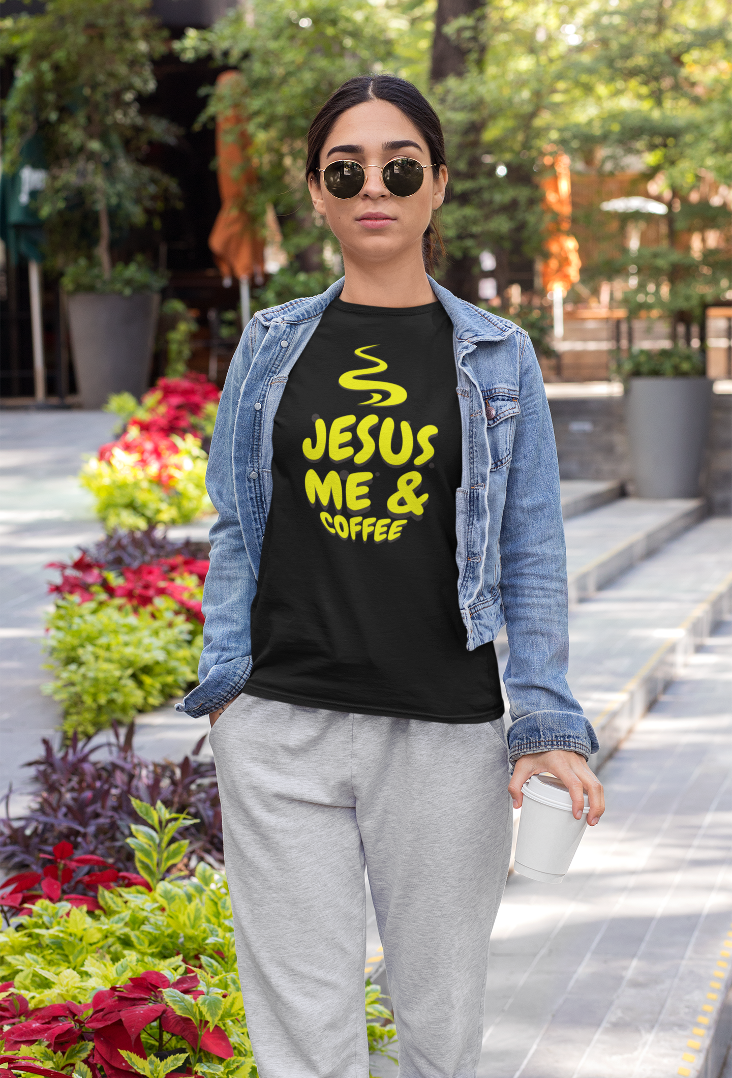 Jesus Me And Coffee Christian T-shirt