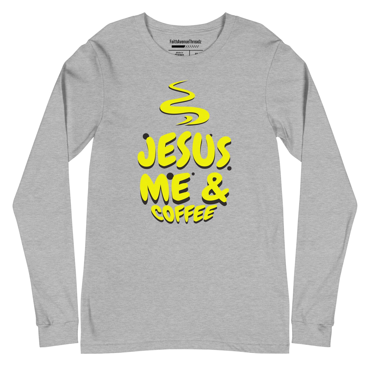 Jesus Me And Coffee Christian Long Sleeve Tee