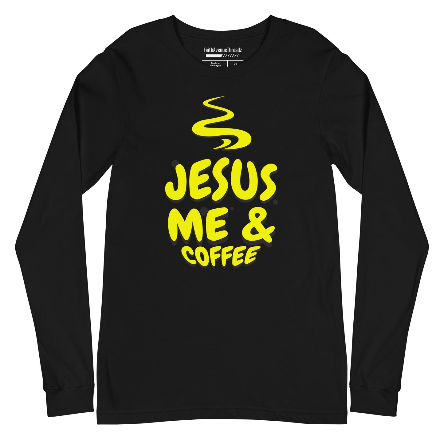 Jesus Me And Coffee Christian Long Sleeve Tee