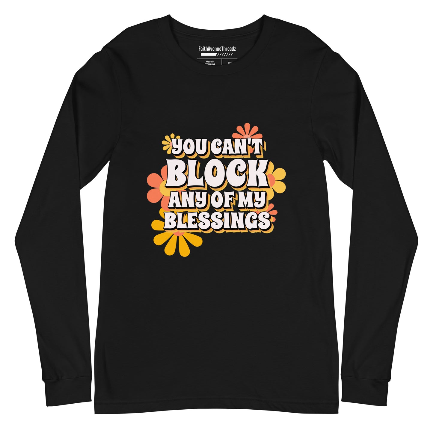 Can't Block My Blessing Christian Long Sleeve Tee