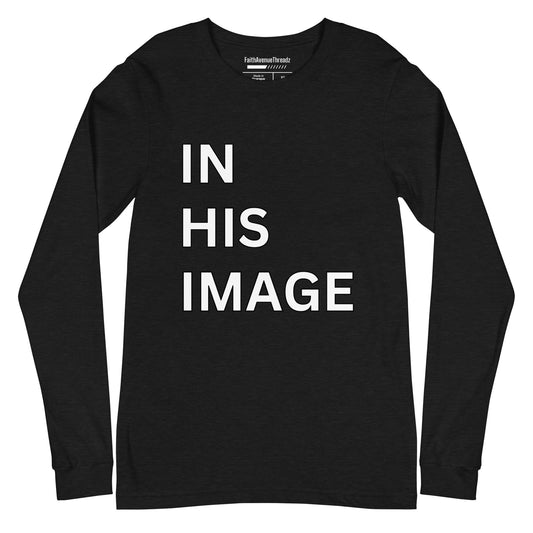 In His Image Christian Long Sleeve Tee