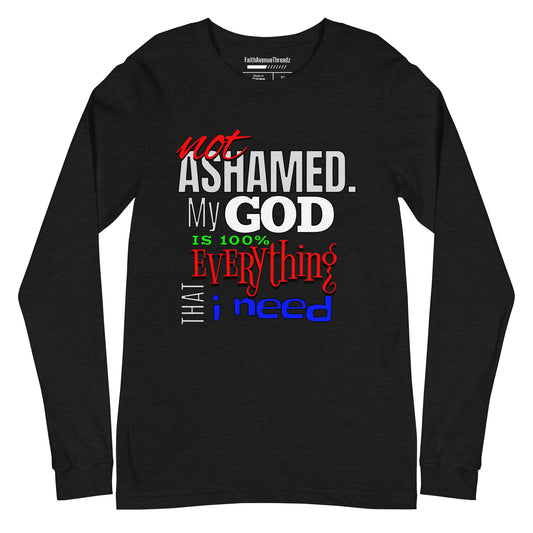 Not Ashamed Christian Long Sleeve Tee