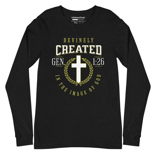 Created in God's Image Christian Long Sleeve Tee