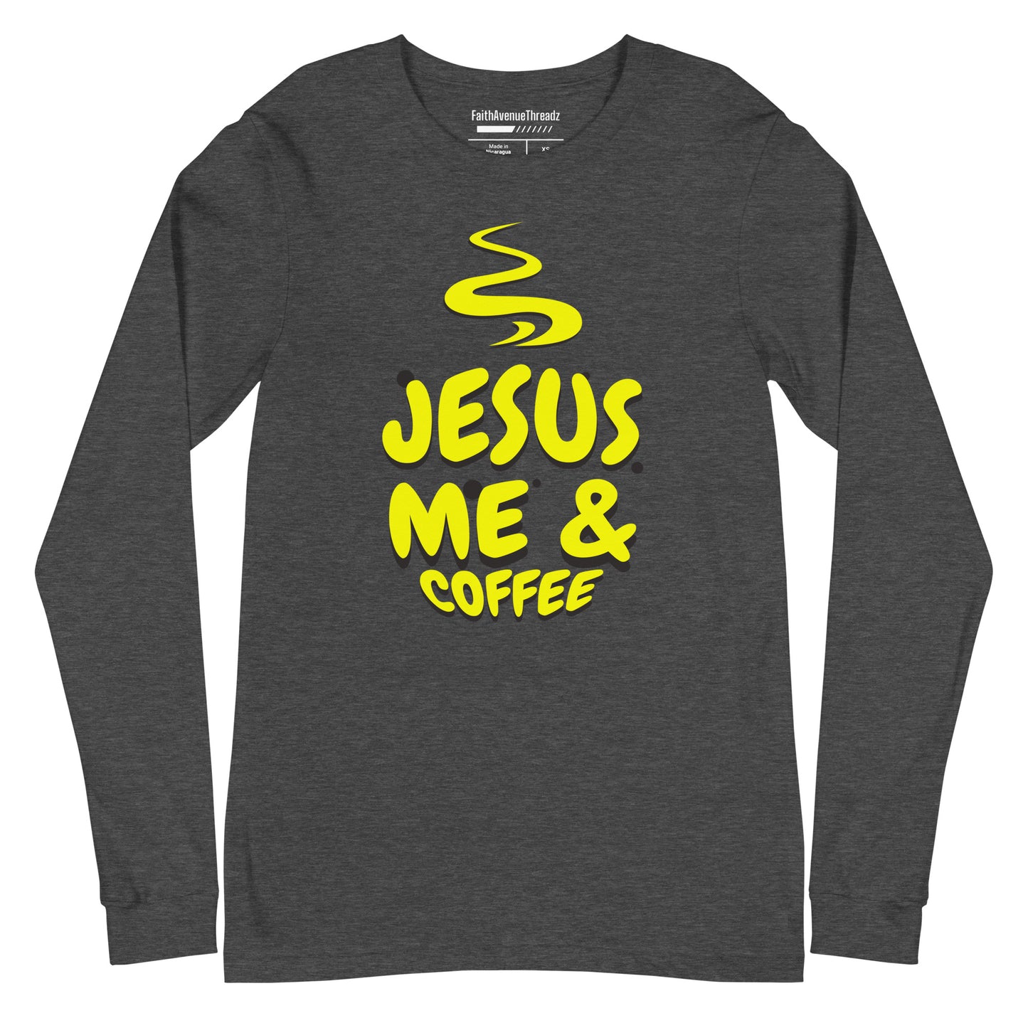 Jesus Me And Coffee Christian Long Sleeve Tee