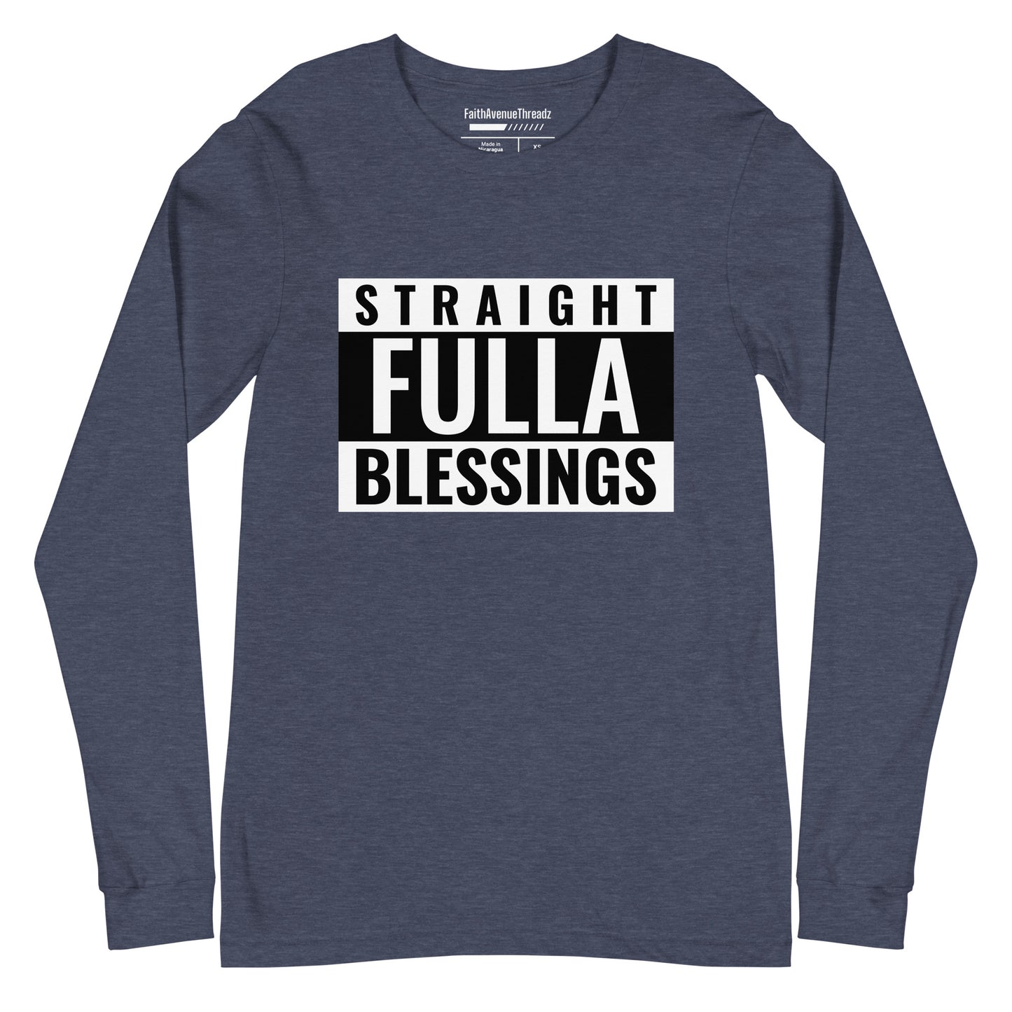 Straight Full of Blessings Christian Long Sleeve Tee