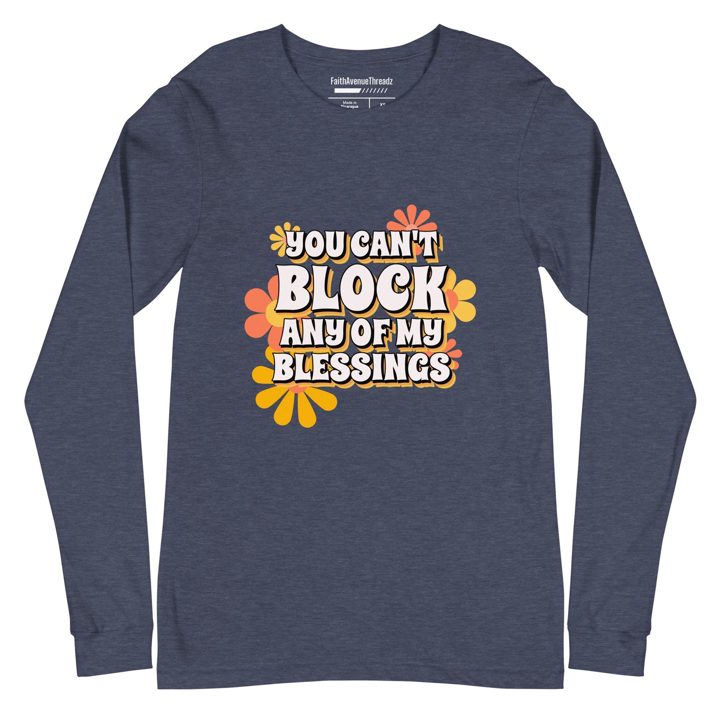 Can't Block My Blessing Christian Long Sleeve Tee