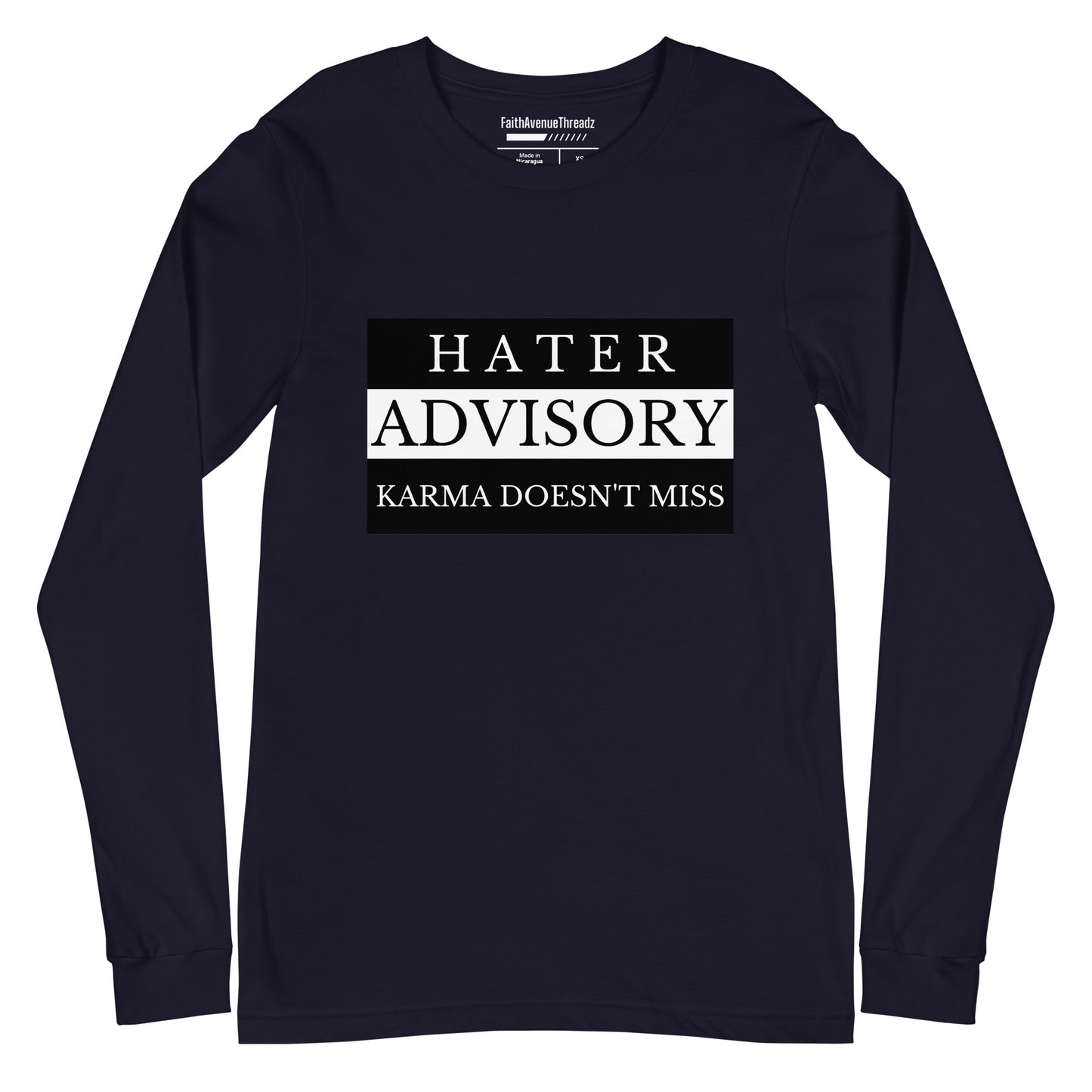 Hater Advisory Christian Long Sleeve Tee